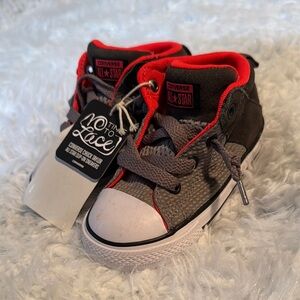 Converse Kids High-Top Sneakers - Gray and Red